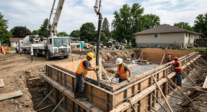 Poured Foundation Installation in Columbus, OH